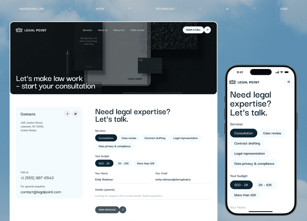 Brand and Co website design